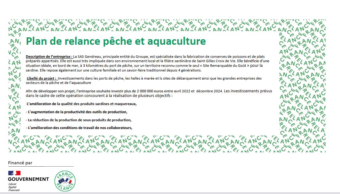 Plan de relance pêche et aquaculture